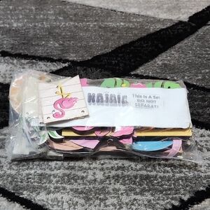 KAJAIA FLAMINGO 15-PIECE TIERED TRAY DECOR WOODEN BLOCK SIGN SET